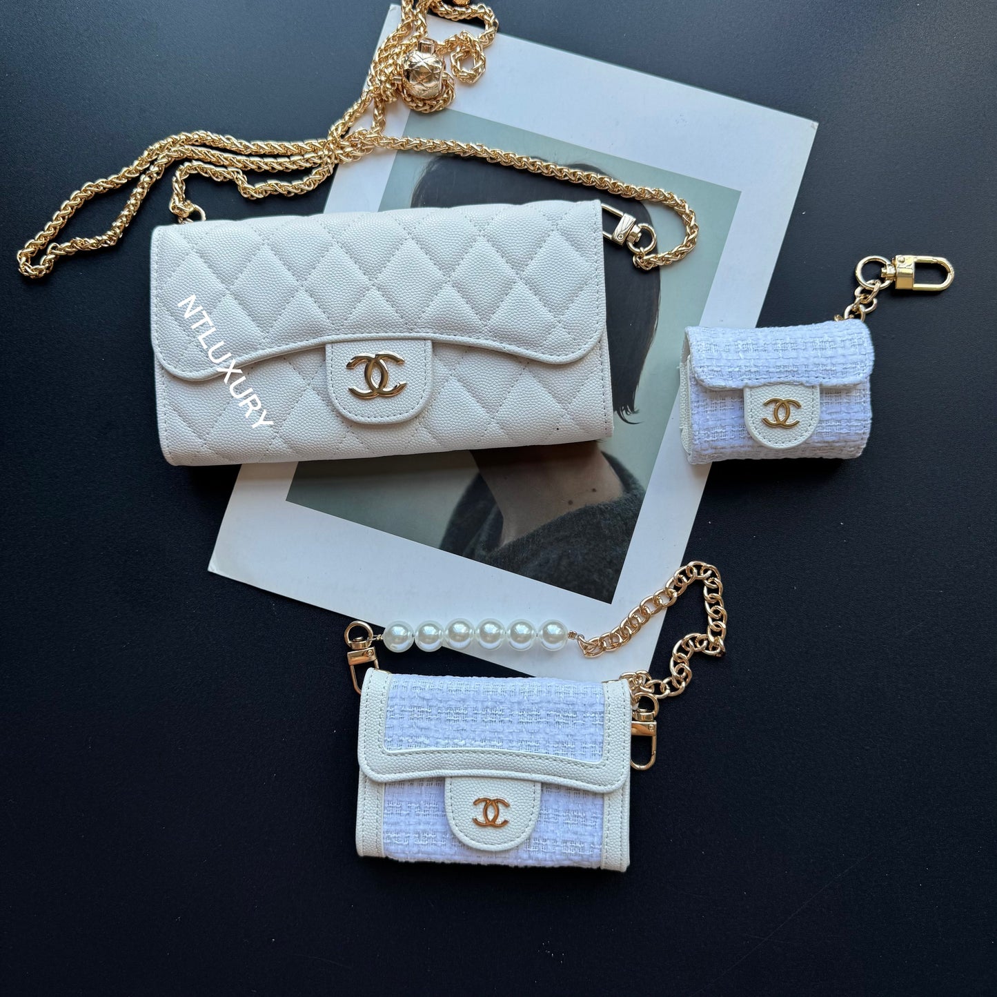 Coco Fine Wallet 5 Set (White & Patch)