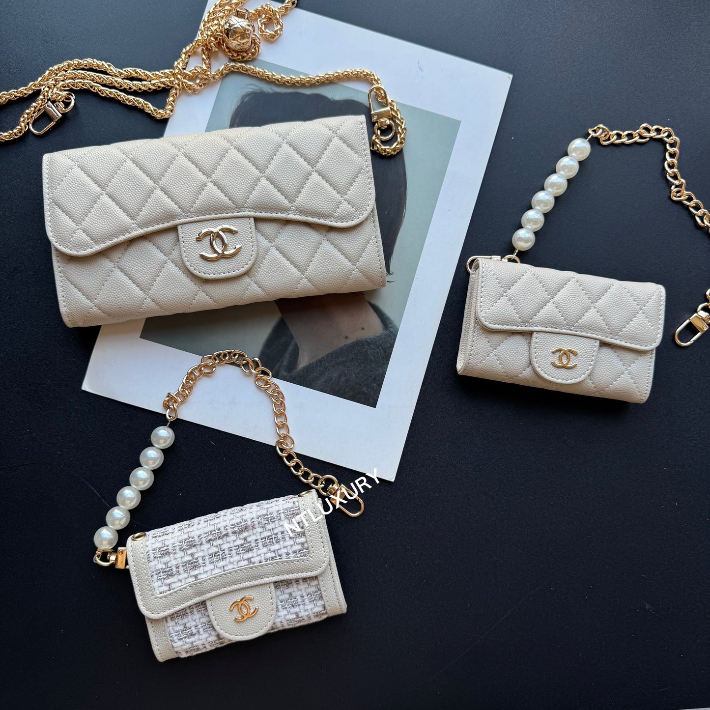 Coco Fine Wallet 3 Set ( Beige)