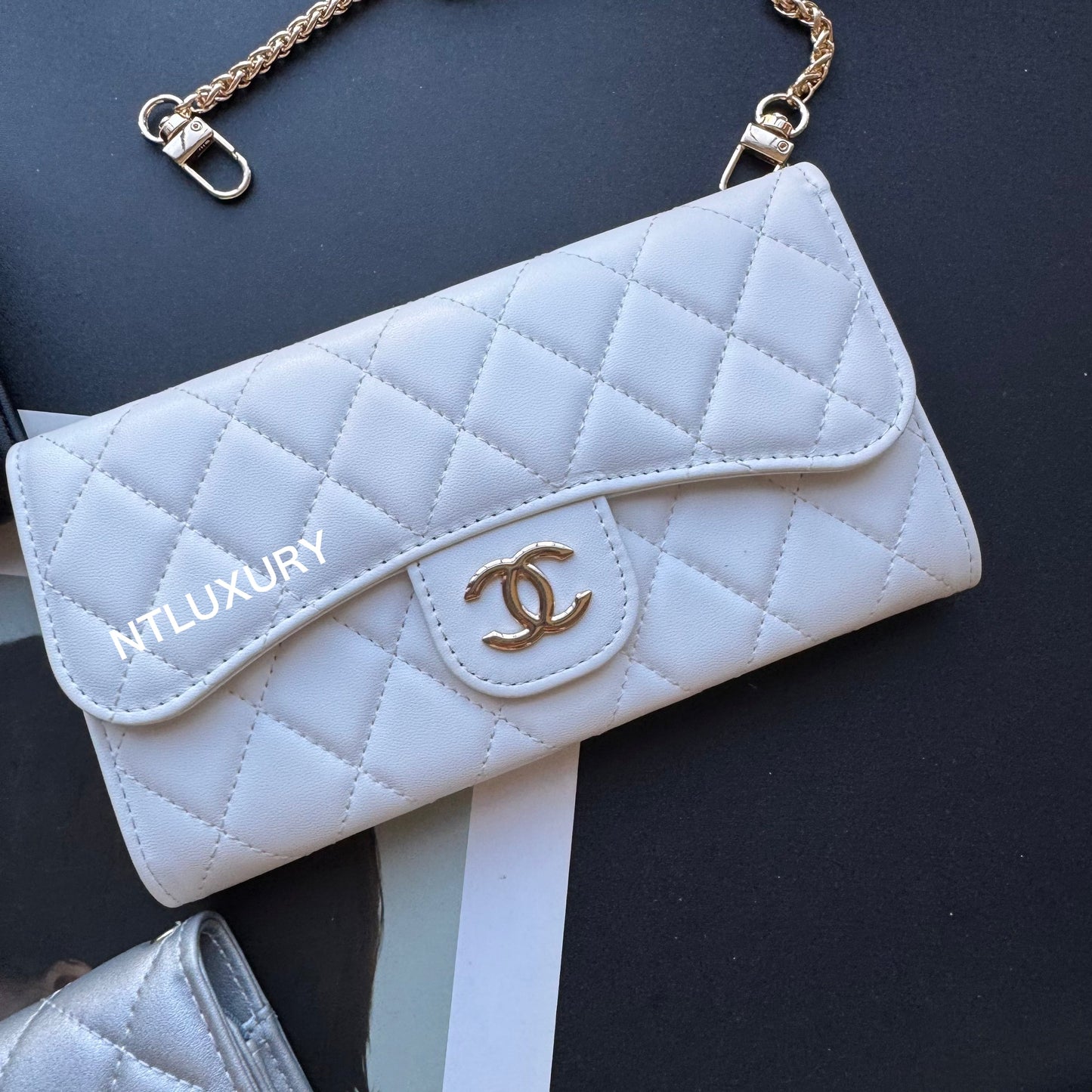 Coco Fine Large Wallet with Chain (Glossy 8 Color)