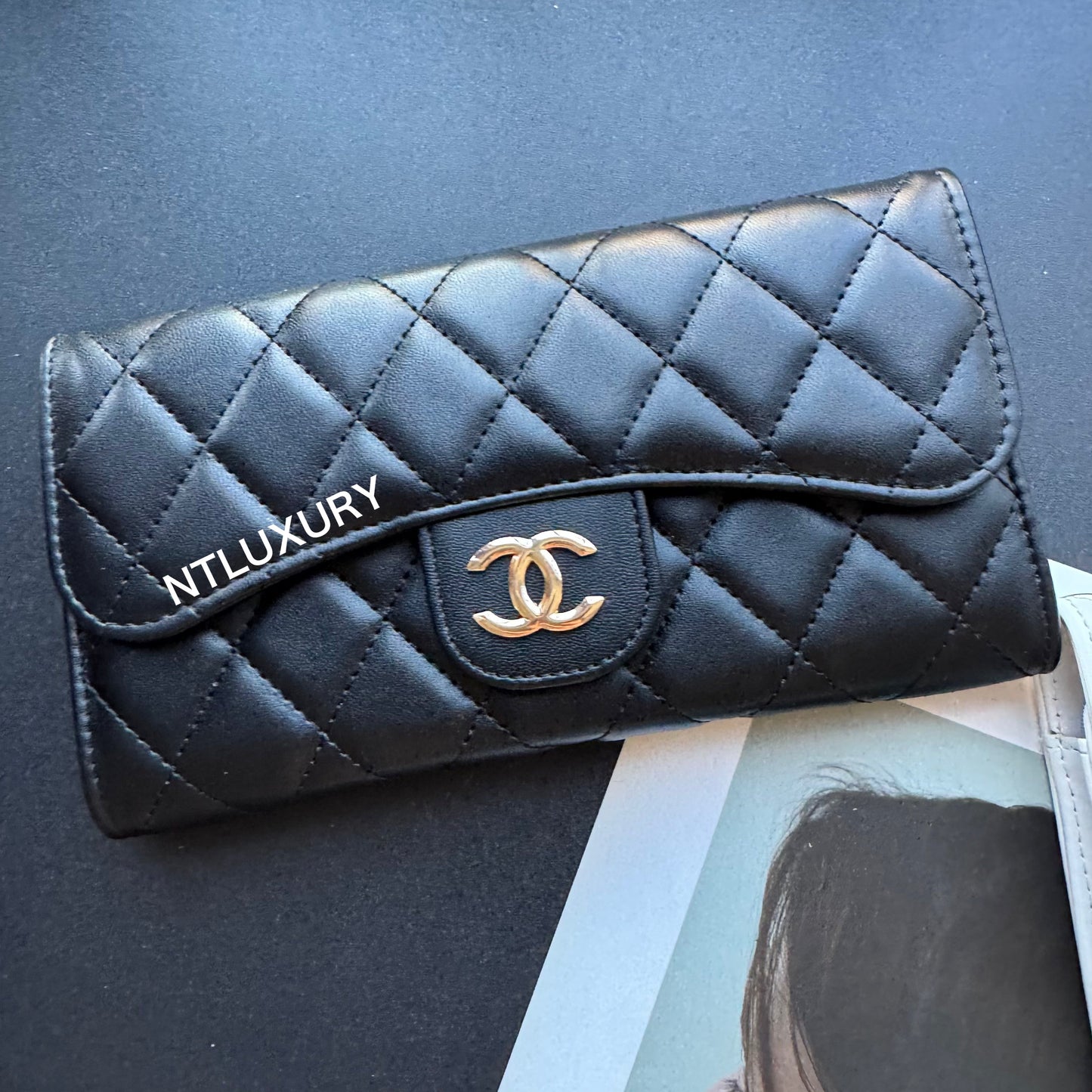 Coco Fine Large Wallet with Chain (Glossy 8 Color)