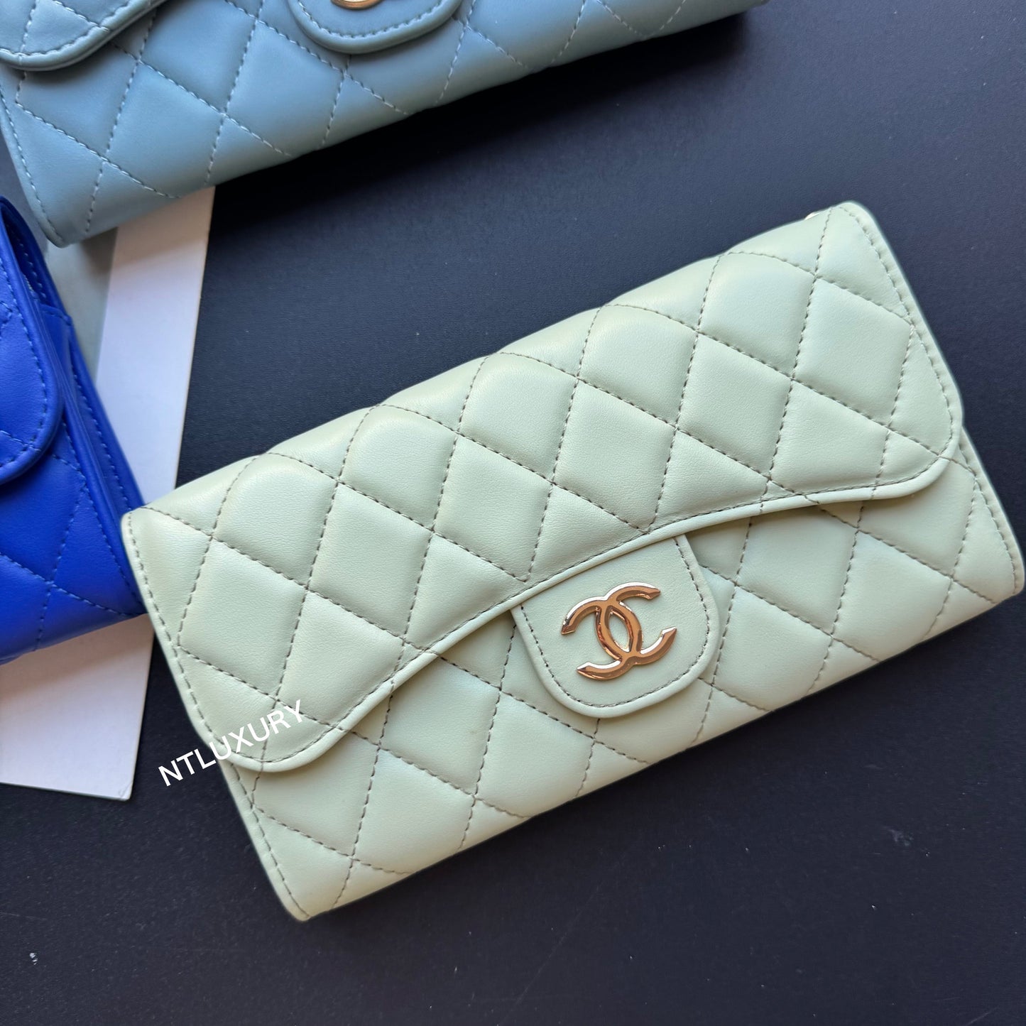 Coco Fine Large Wallet with Chain (Glossy 8 Color)