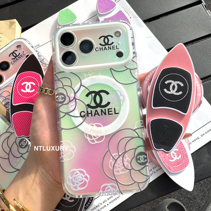 Chameleon Flower Magsafe Phone Case with Skateboard Holder