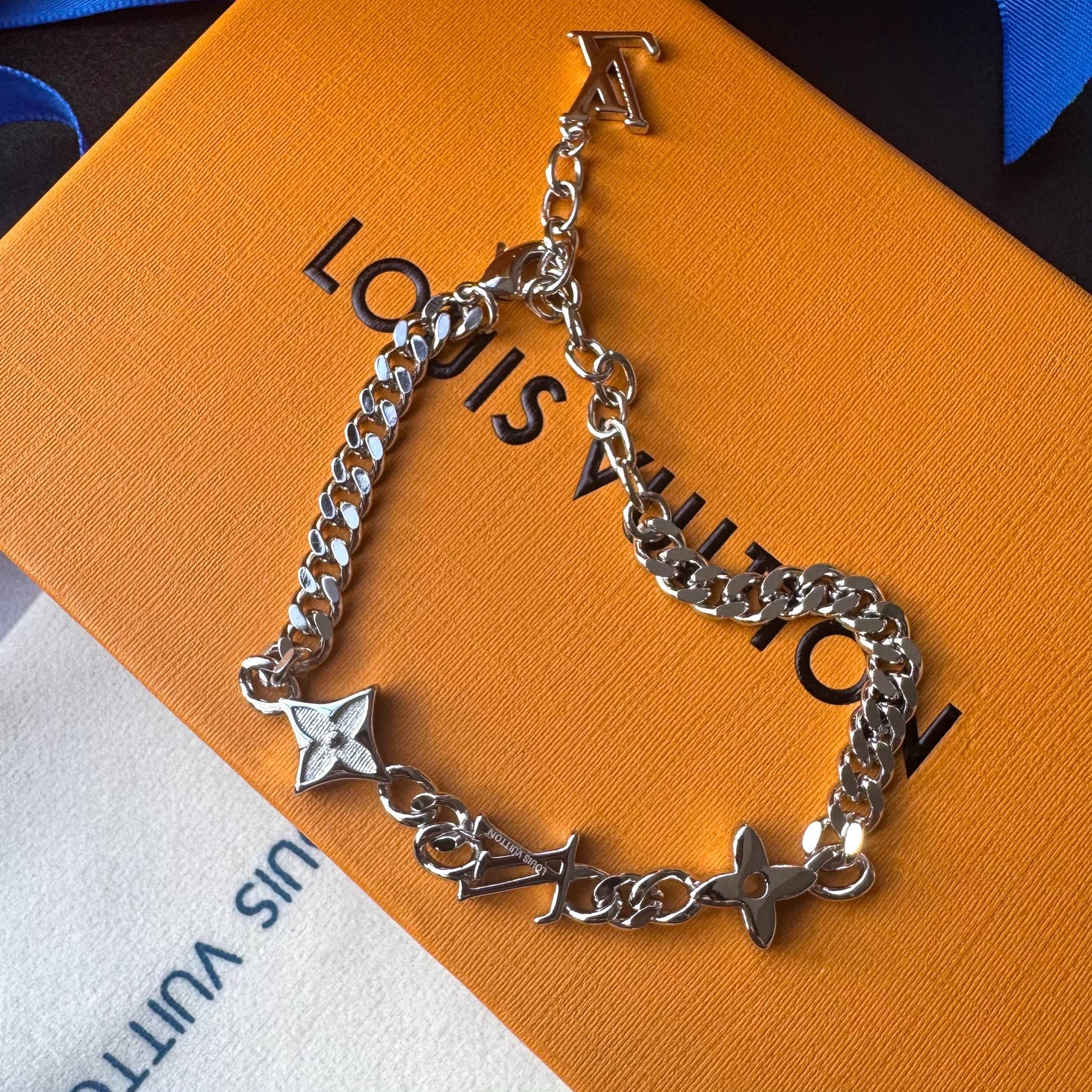 Gold Black Love Chain Bracelet