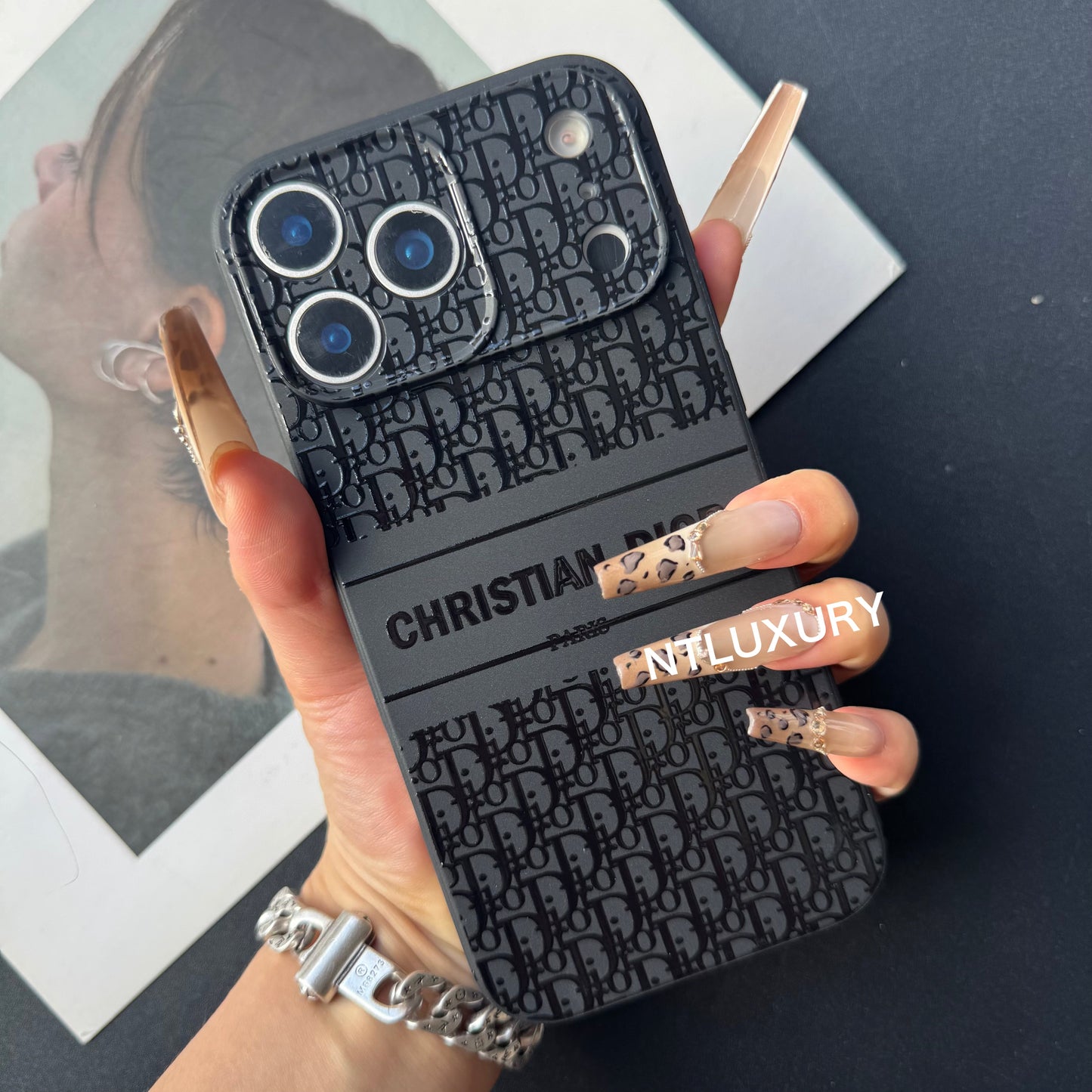 Black Trendy Phone Case ( Small D For Black & White)