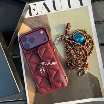 Classic CC Design Phone Case with Long Strap (COME WITH BOX) -10 Color