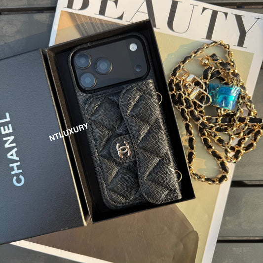 Funda clásica para teléfono con diseño CC y correa larga (VIENE CON CAJA) - 10 colores