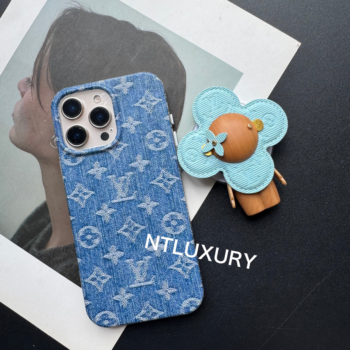 Coque de téléphone Blue Love avec support Magsafe