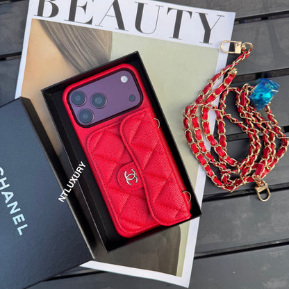 Classic CC Design Phone Case with Long Strap (COME WITH BOX) -10 Color