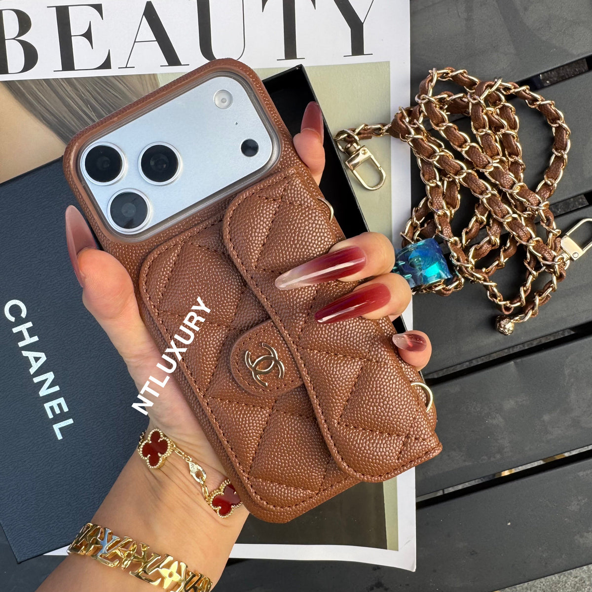 Classic CC Design Phone Case with Long Strap (COME WITH BOX) -10 Color