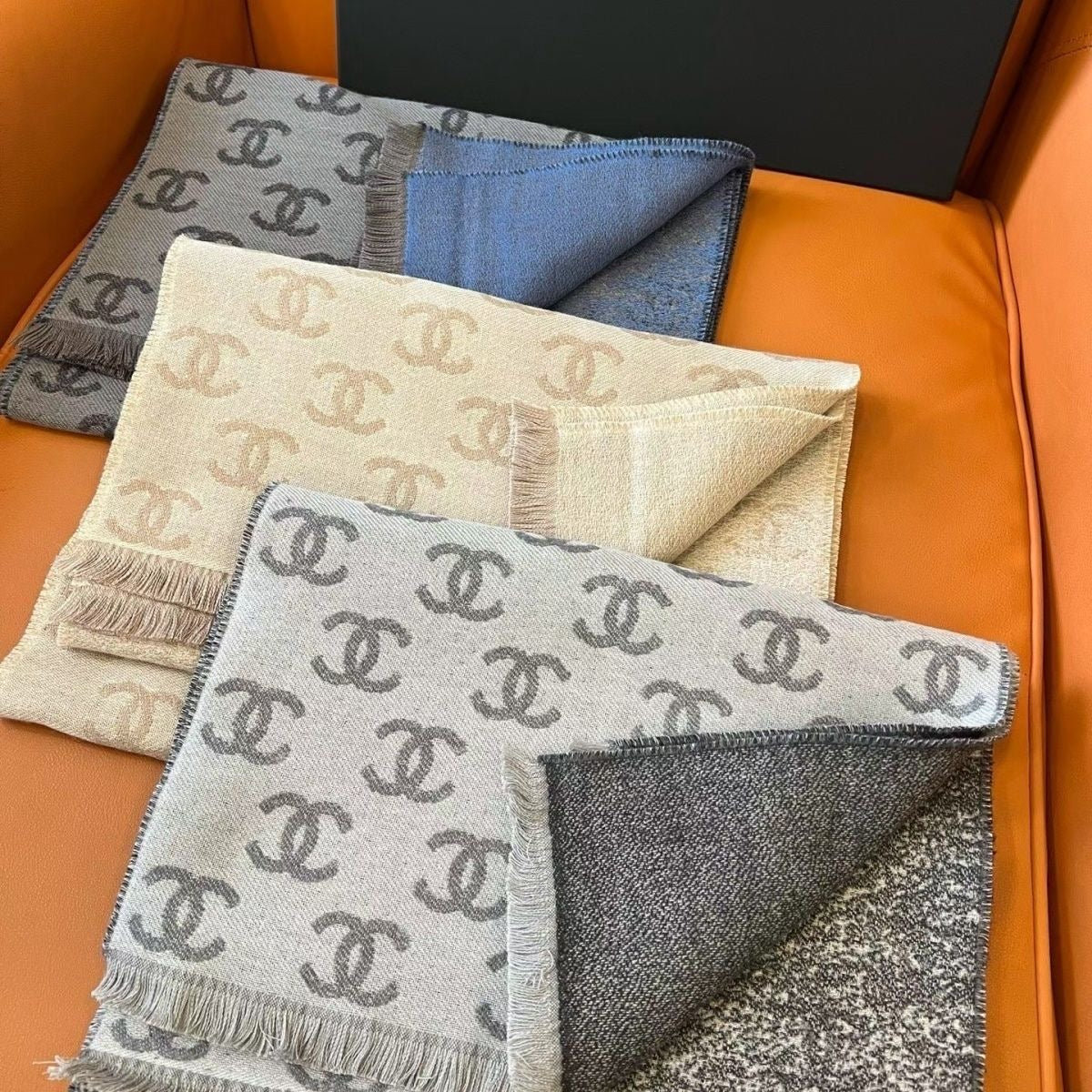 Ombre CC Long Cashmere Scarf