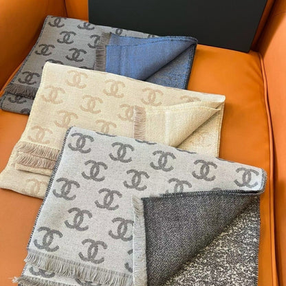 Ombre CC Long Cashmere Scarf