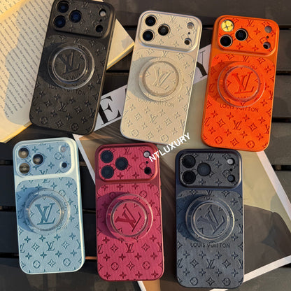 Colorful Denim Love Girl Phone Case With Magsafe Holder