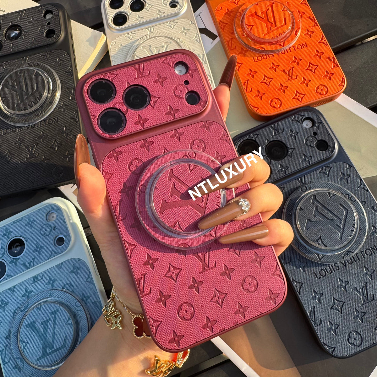 Orange Juice Denim Love Phone Case with Magsafe Holder