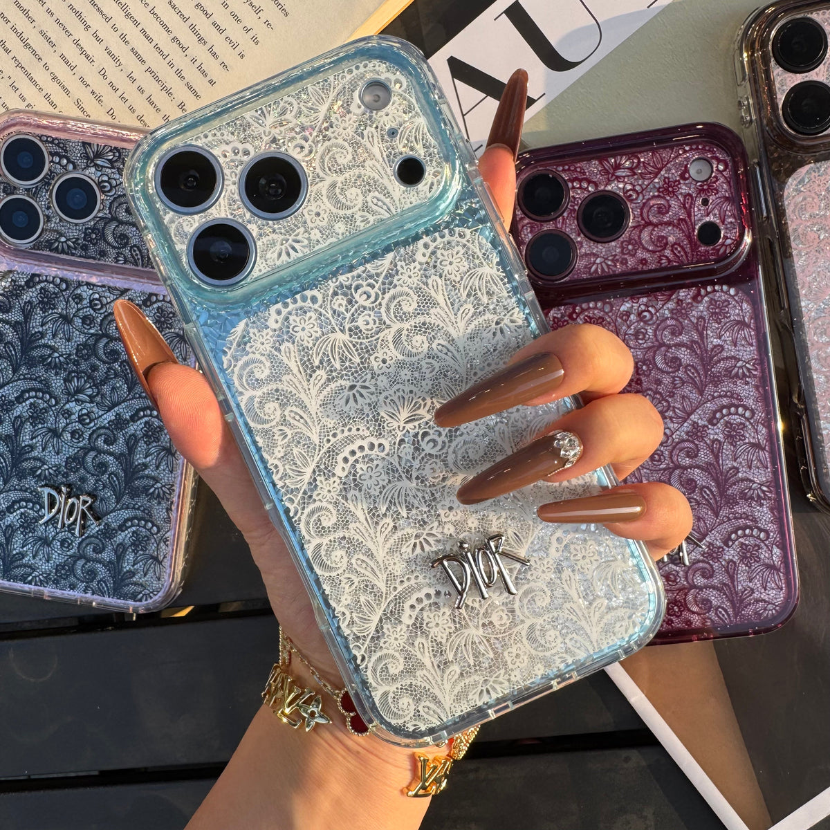Lace Patch Dove Girl Phone Case