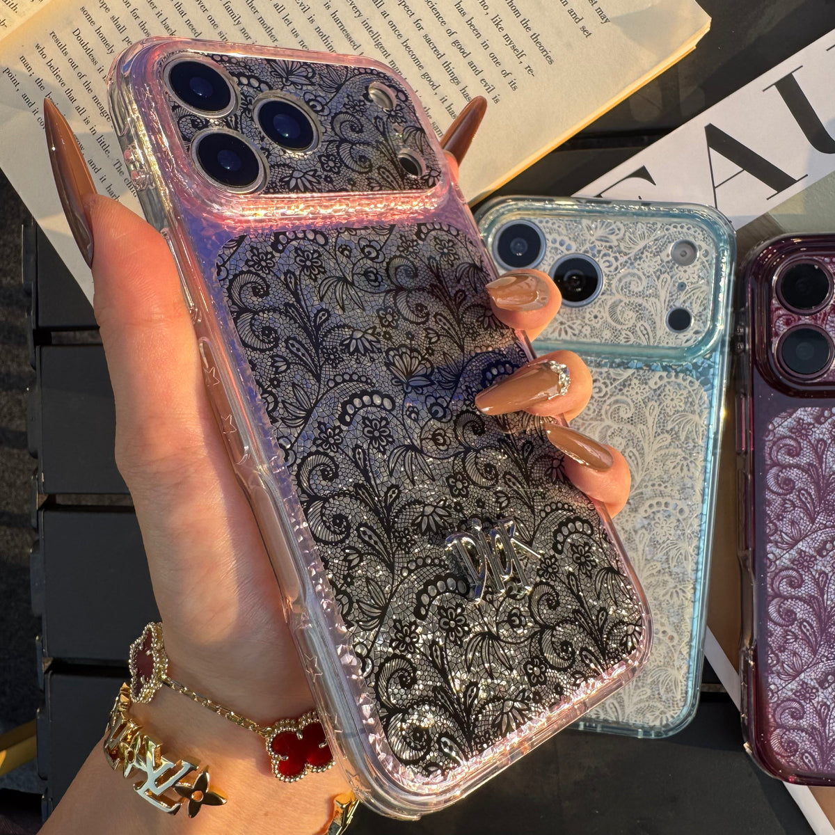 Lace Patch Dove Girl Phone Case