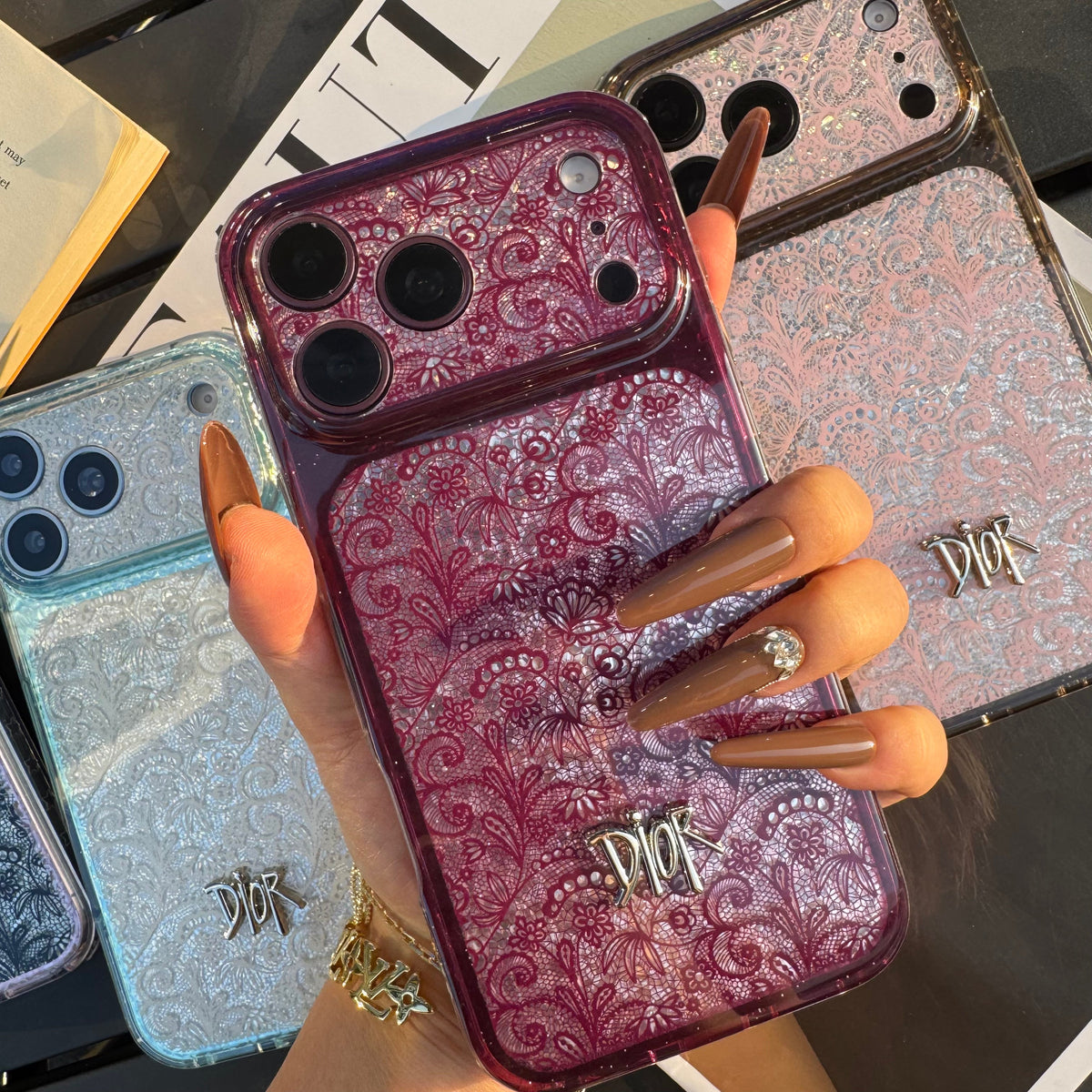 Lace Patch Dove Girl Phone Case