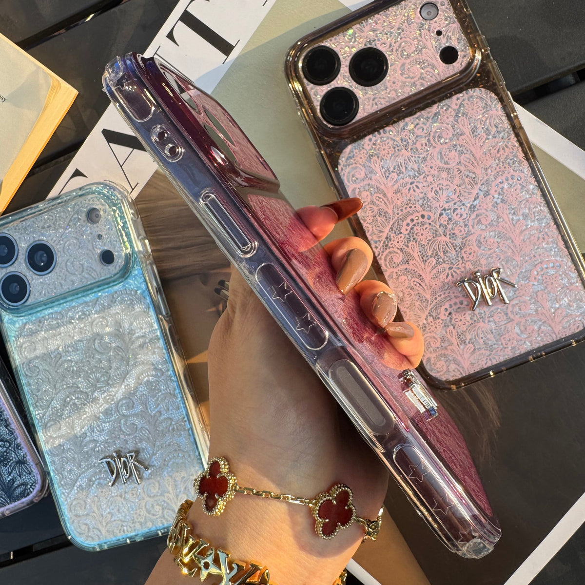 Lace Patch Dove Girl Phone Case