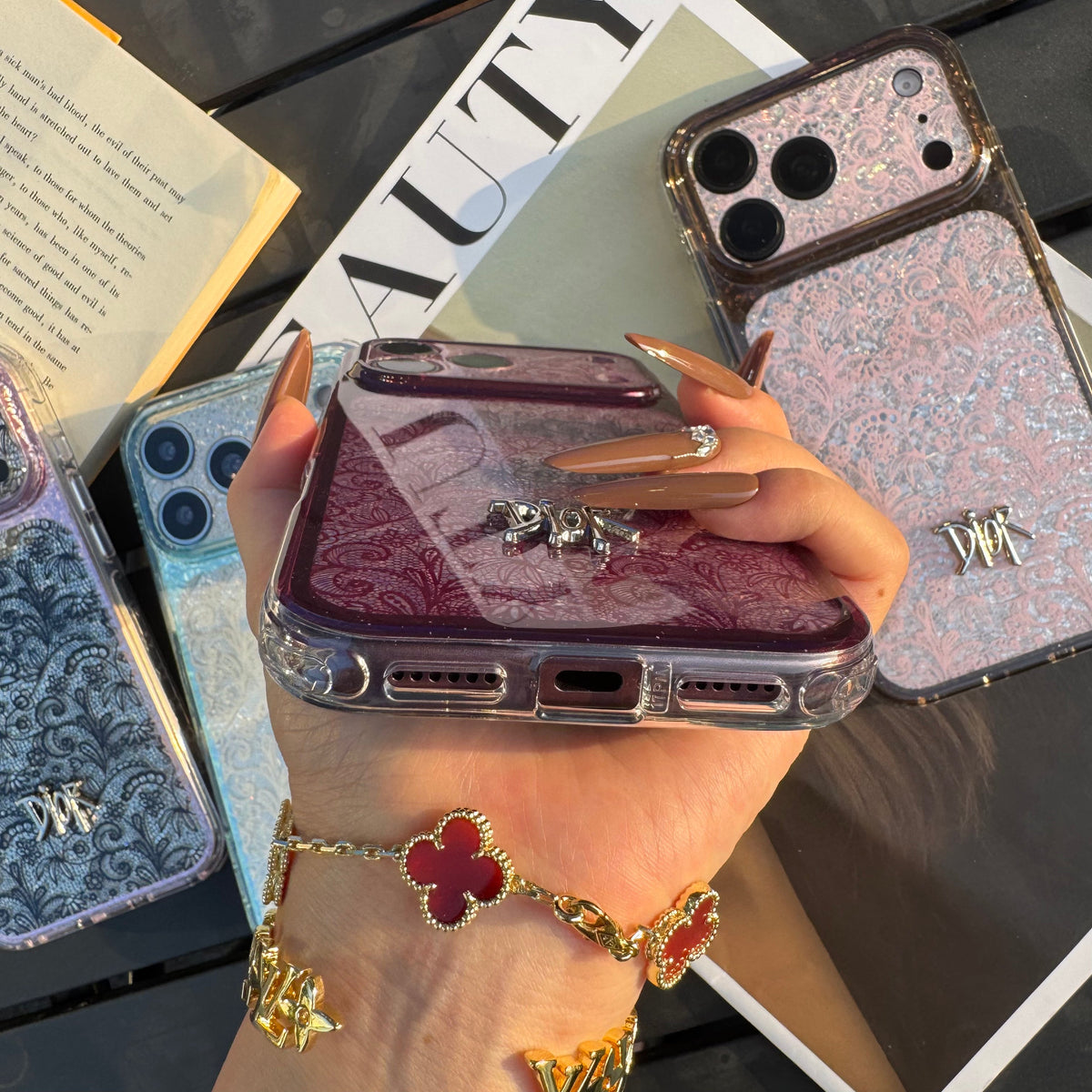 Lace Patch Dove Girl Phone Case