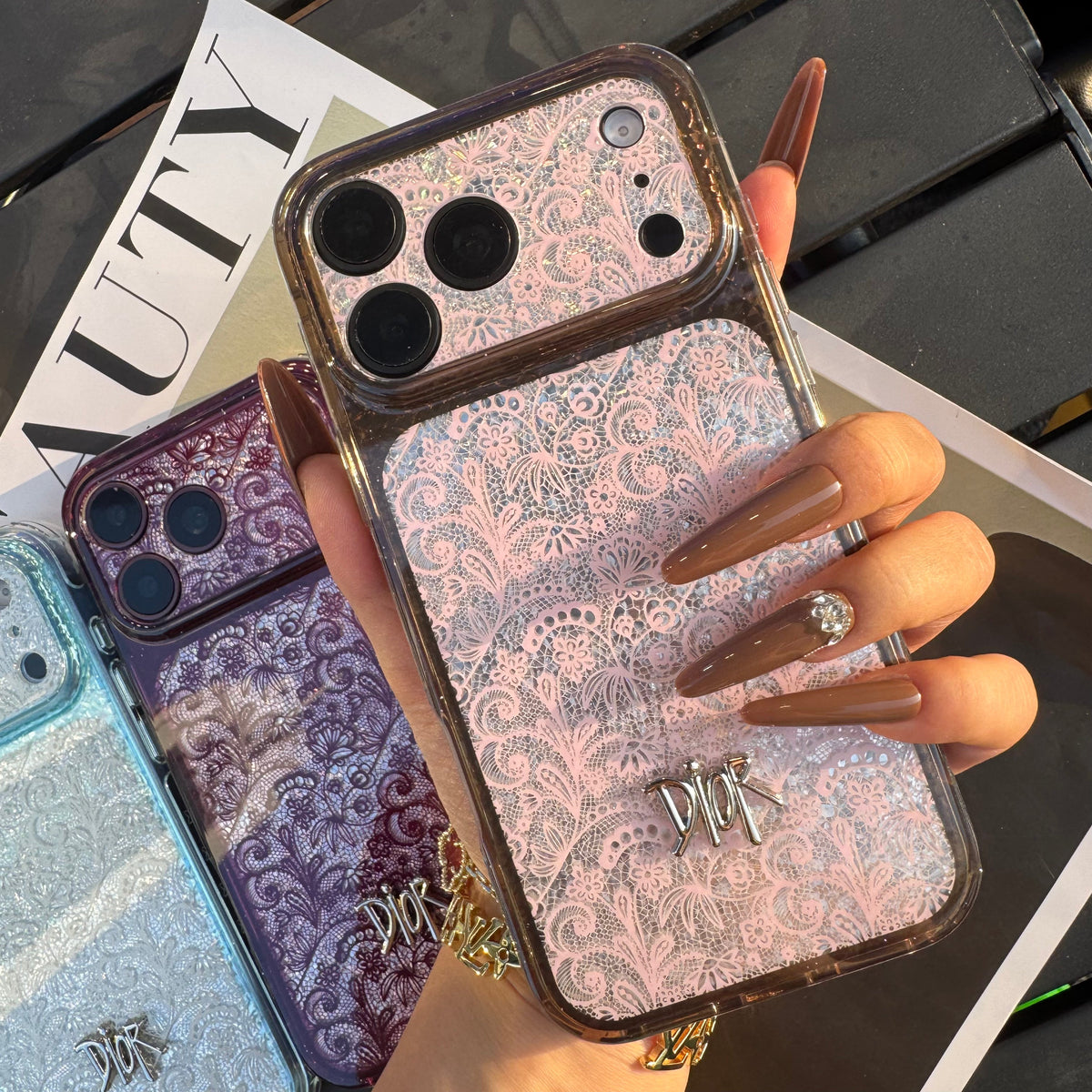 Lace Patch Dove Girl Phone Case