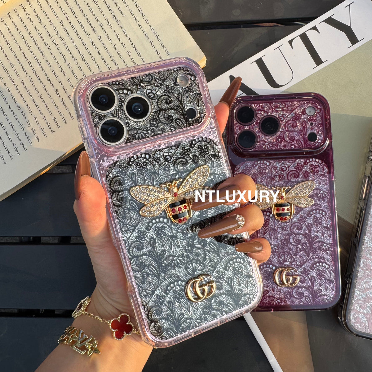 Lace Patch Good Bee Girl Phone Case