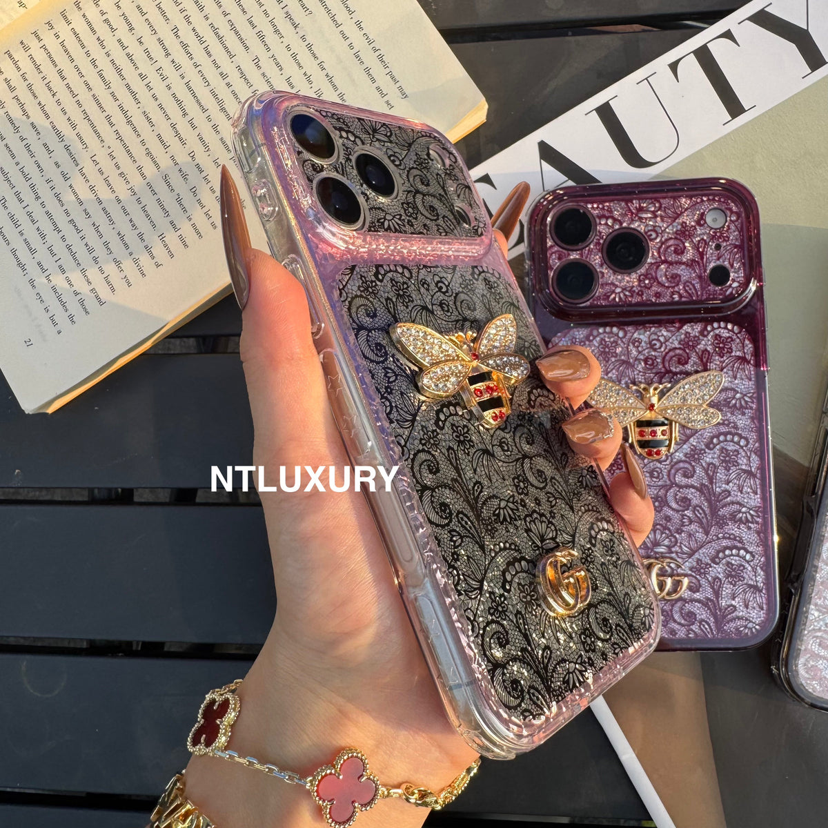 Lace Patch Good Bee Girl Phone Case