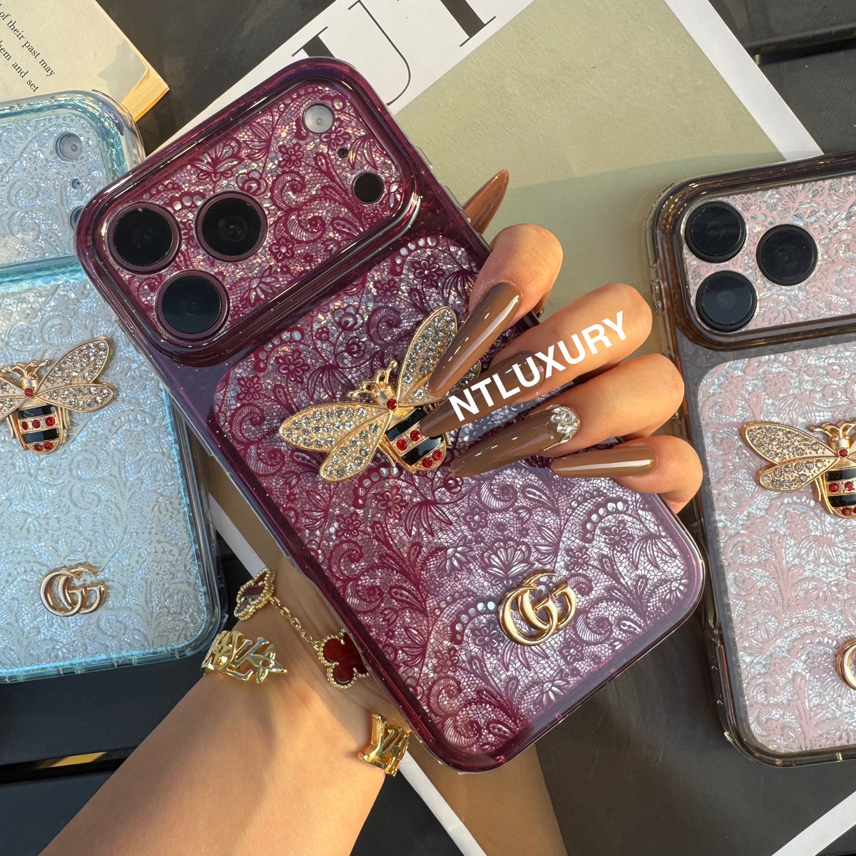 Lace Patch Good Bee Girl Phone Case