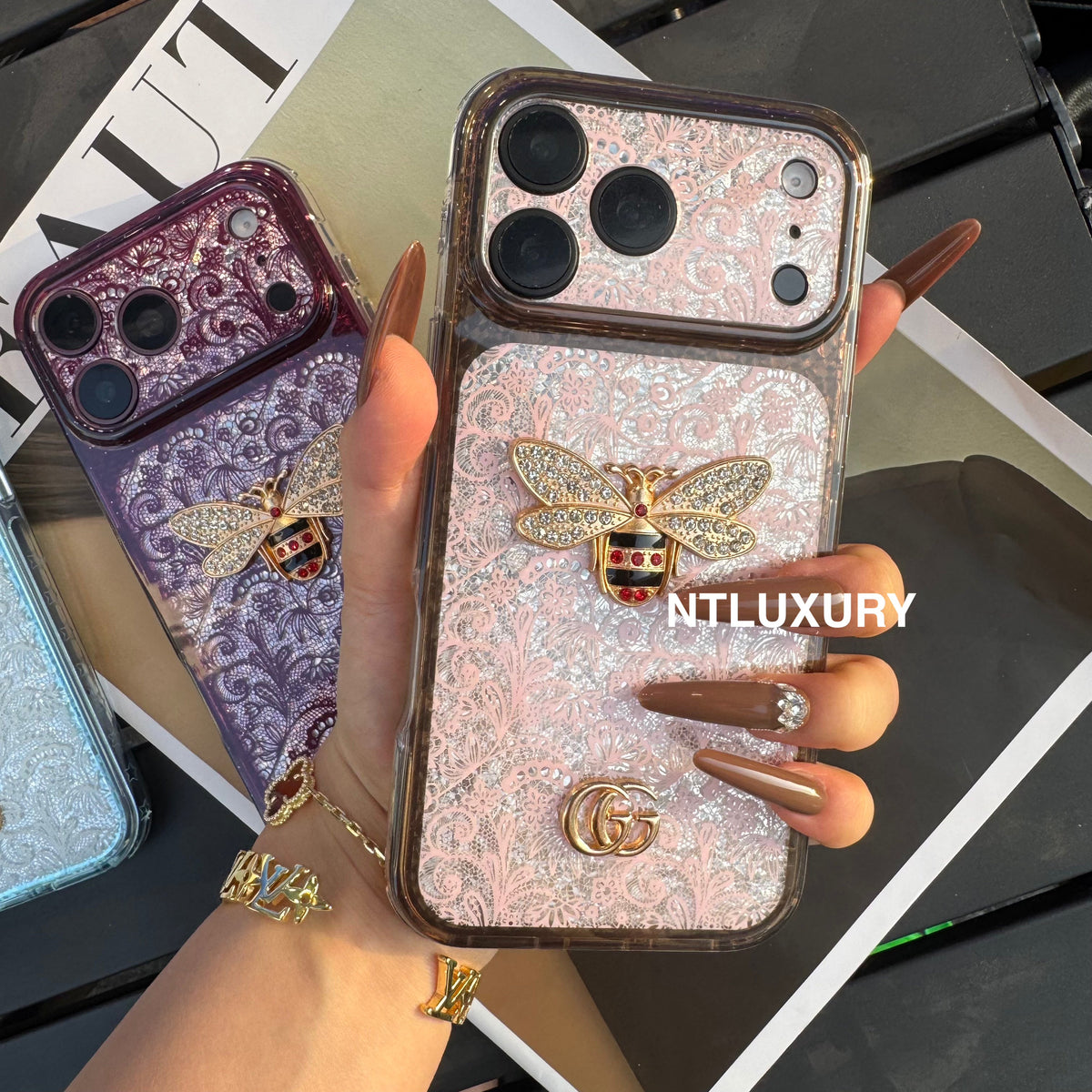 Lace Patch Good Bee Girl Phone Case