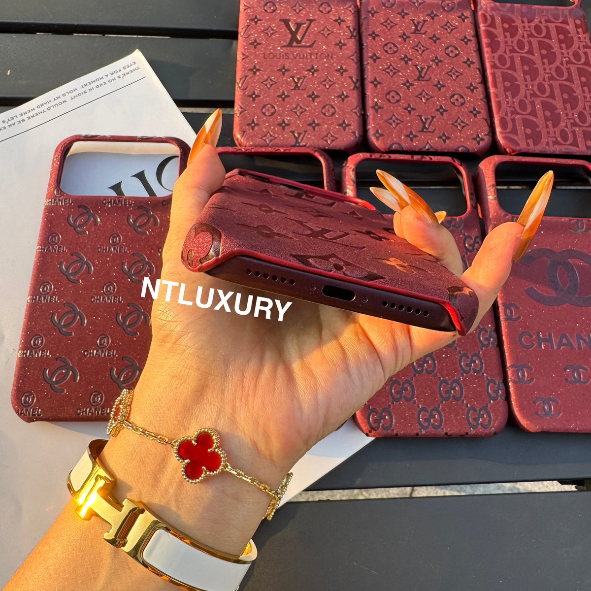Burgundy Glitter Fancy Phone Case