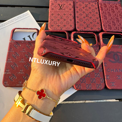 Burgundy Glitter Fancy Phone Case