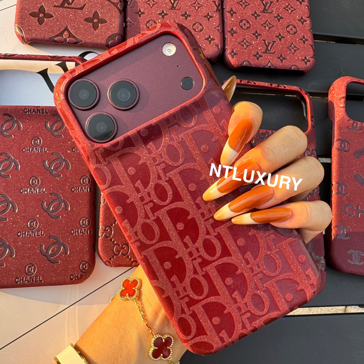 Burgundy Glitter Fancy Phone Case
