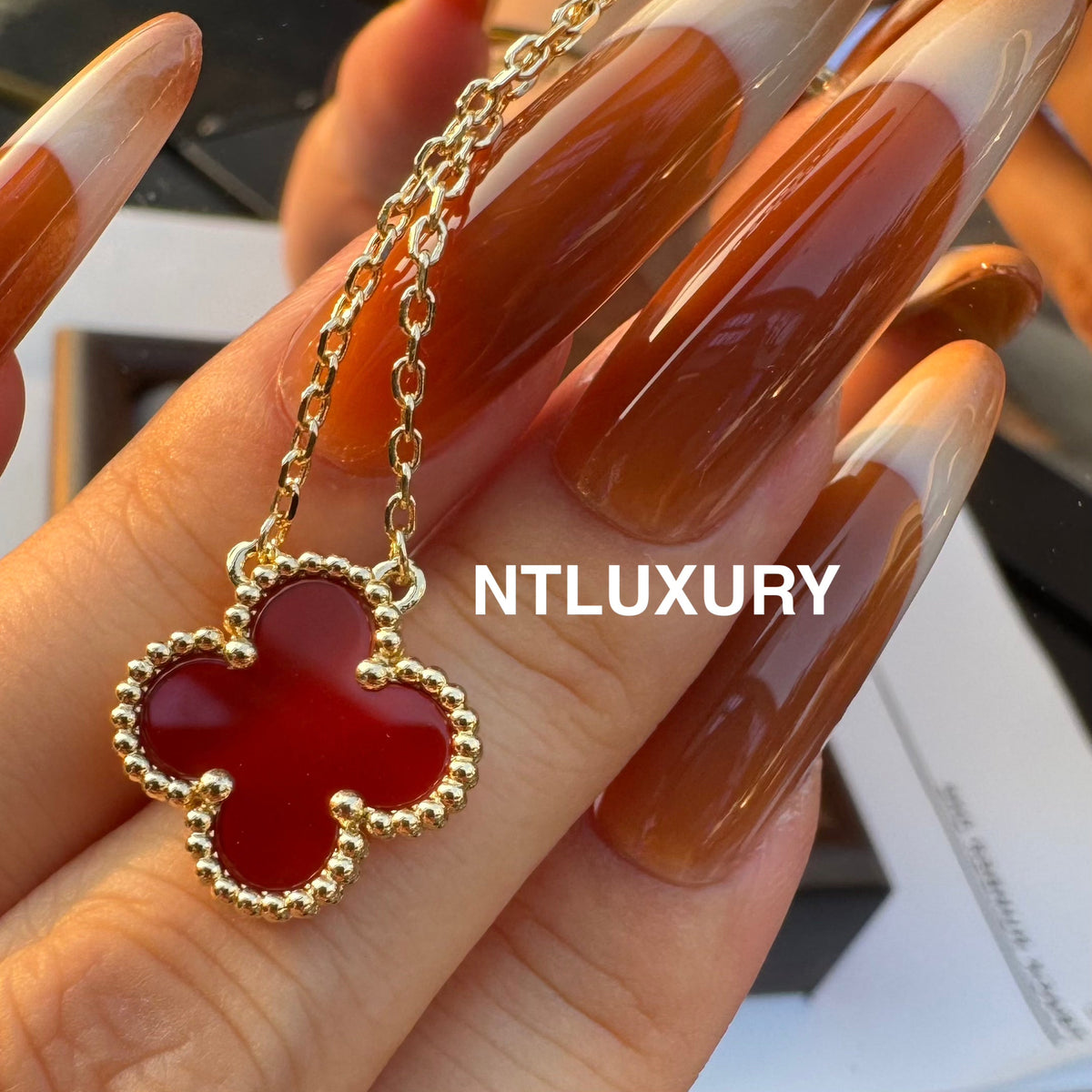 Leaves Gold Designs 4 Set (Earrings+Ring+Bracelet +Necklace) - Red