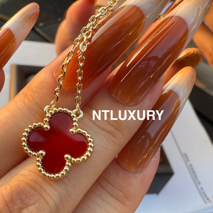 Leaves Gold Designs 4 Set (Earrings+Ring+Bracelet +Necklace) - Red