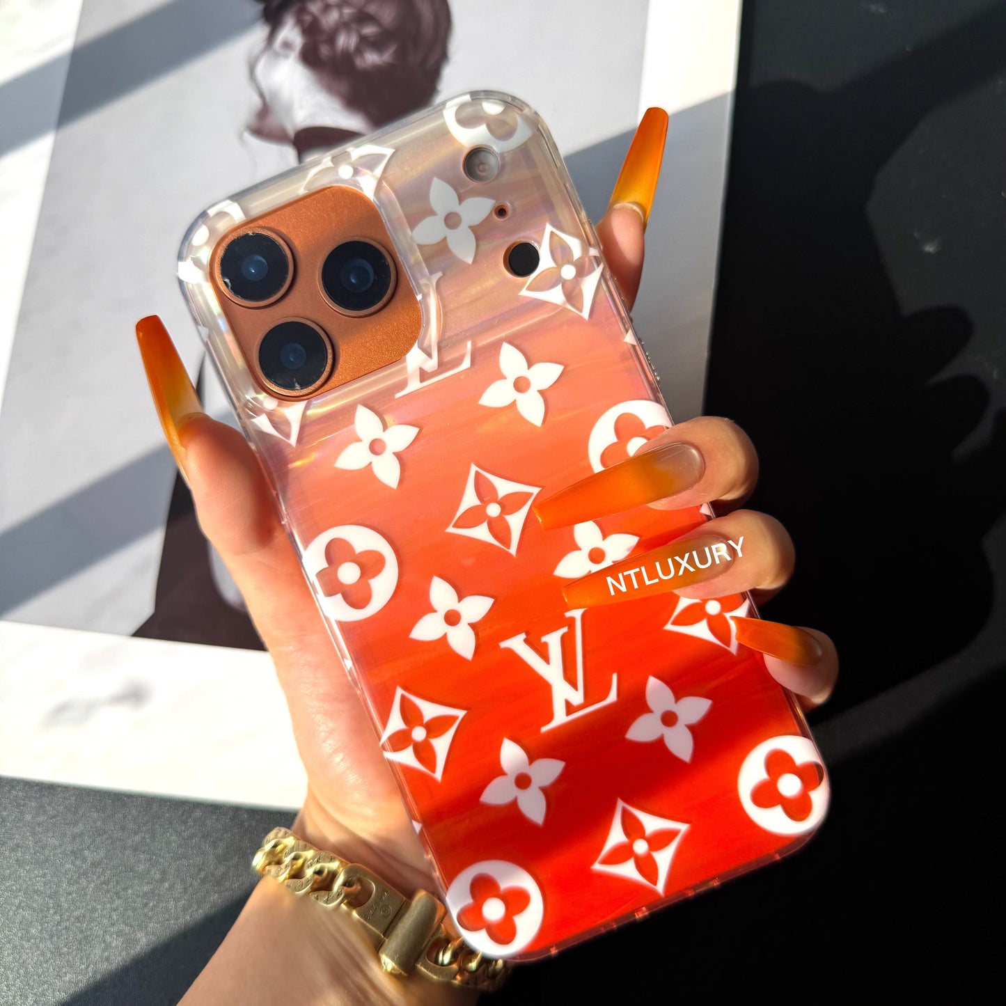Orange Color Phone Case (Love )