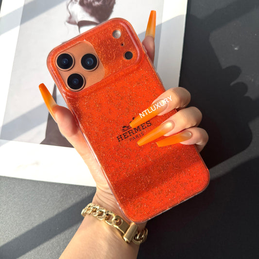 Étui de téléphone couleur orange (cheval)
