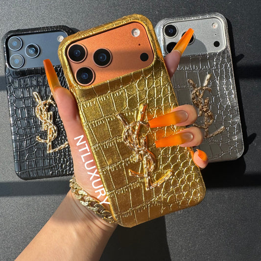 Superbe coque de téléphone effet peau de serpent « Yes Girl »
