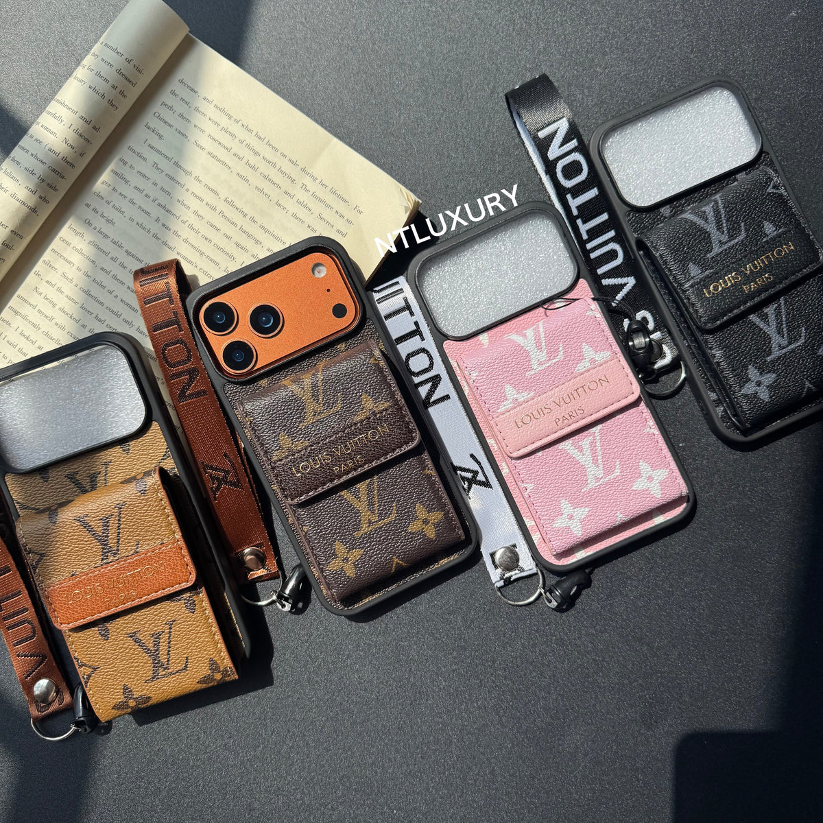 Nouvelle coque de téléphone fantaisie traditionnelle avec porte-monnaie et rayures (Big Love)