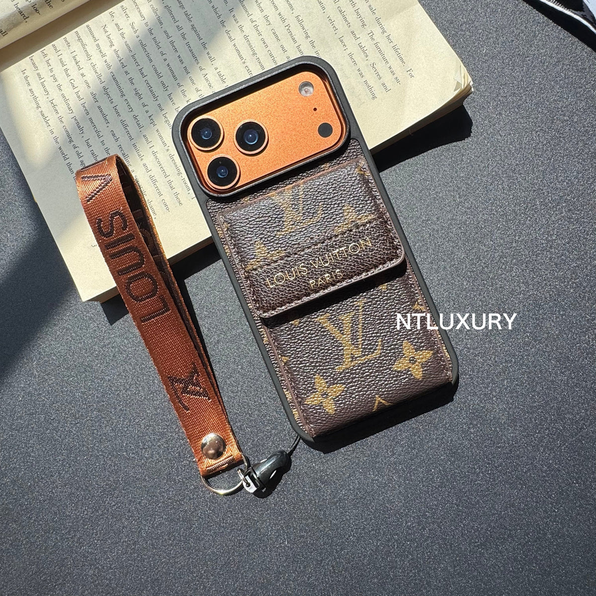 Nouvelle coque de téléphone fantaisie traditionnelle avec porte-monnaie et rayures (Big Love)