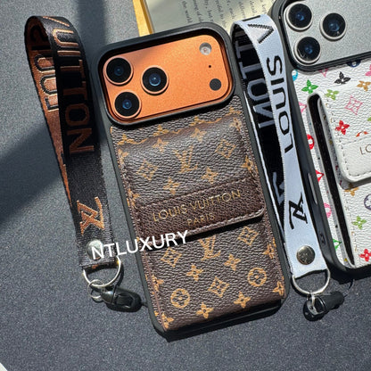 Nueva funda de teléfono tradicional elegante con bolso y rayas (Pequeño amor)