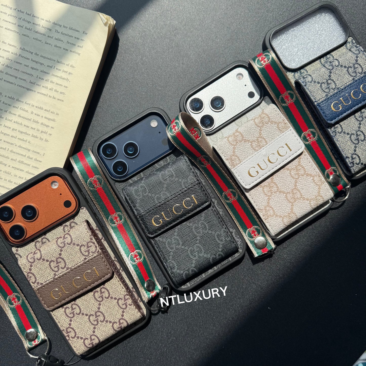New Fancy Traditional Phone Case with Purse & Stripe (Good)