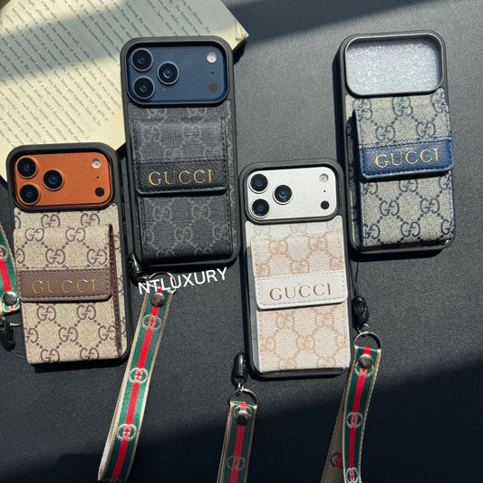 Nouvelle coque de téléphone fantaisie traditionnelle avec porte-monnaie et rayures (Bonne)