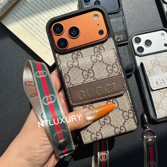 Nouvelle coque de téléphone fantaisie traditionnelle avec porte-monnaie et rayures (Bonne)