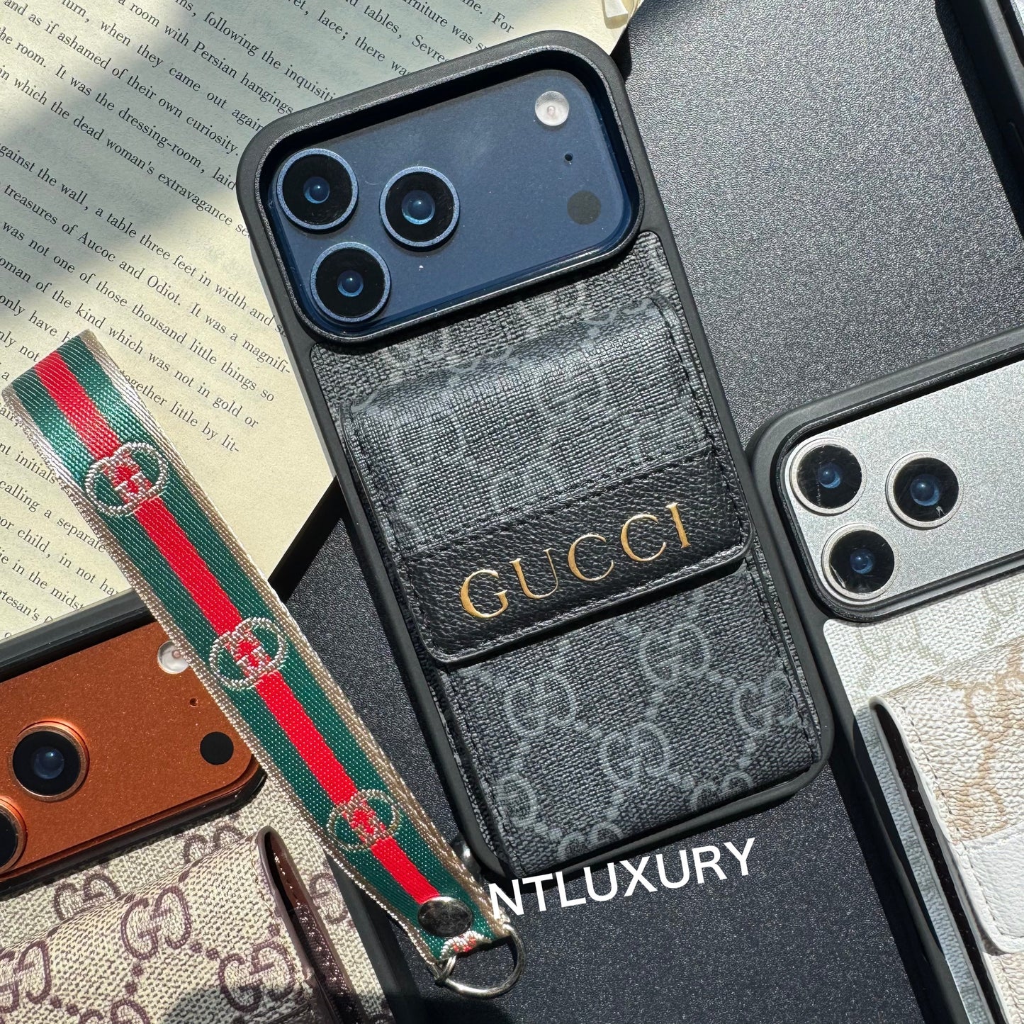 New Fancy Traditional Phone Case with Purse & Stripe (Good)