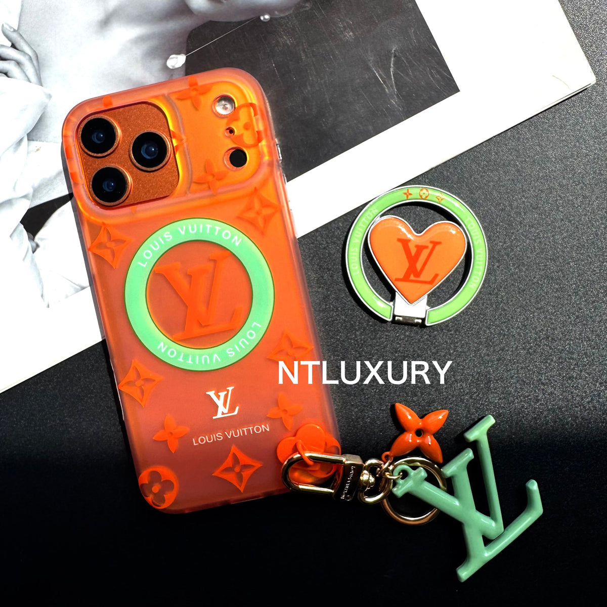 Transfer Color Laser Vivian Magsafe Phone Case with Holder & Pendant