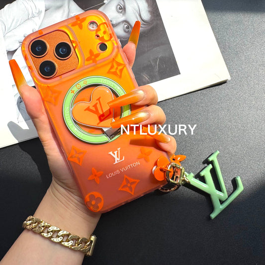 Coque de téléphone MagSafe Vivian pour laser couleur avec support et pendentif