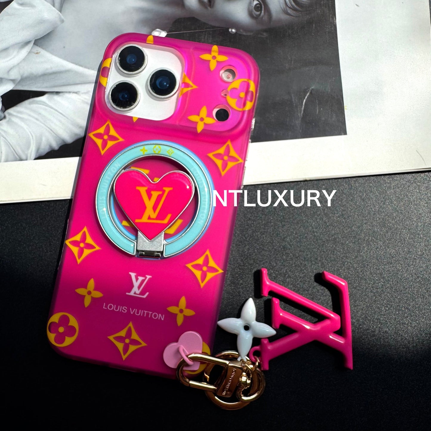 Transfer Color Laser Vivian Magsafe Phone Case with Holder & Pendant
