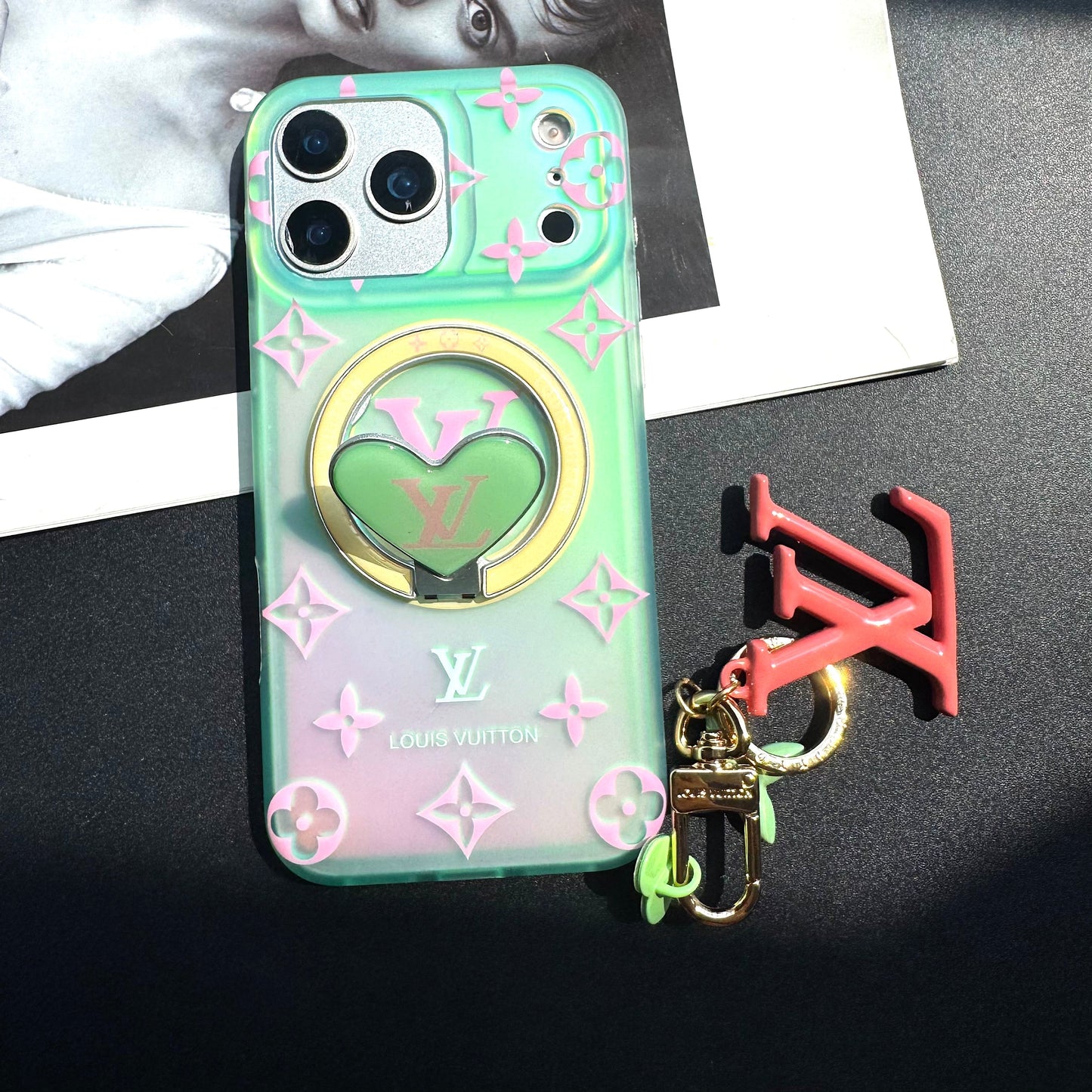 Transfer Color Laser Vivian Magsafe Phone Case with Holder & Pendant