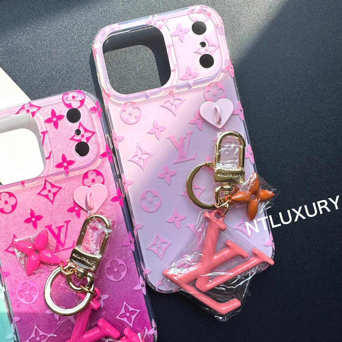Funda para Teléfono Naranja Color Love Con Colgante
