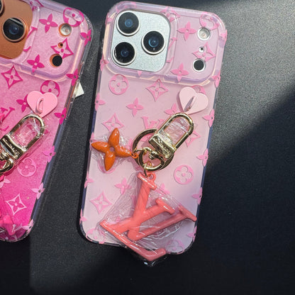 Funda para Teléfono Naranja Color Love Con Colgante