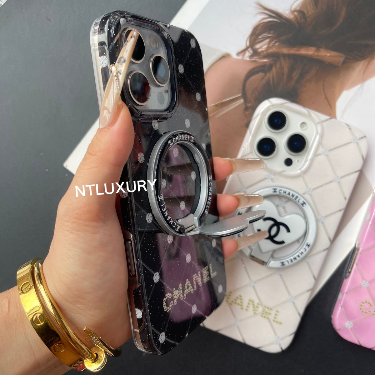 Coque de téléphone CC Girl Nouveau design MagSafe avec support MagSafe