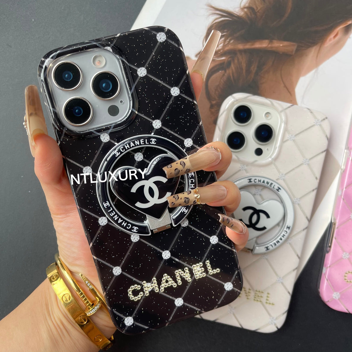 Coque de téléphone CC Girl Nouveau design MagSafe avec support MagSafe